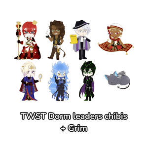Twisted Wonderland dorm leaders and Grim