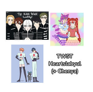 Twisted Wonderland Heartslabyul and Chenya A5 and square prints