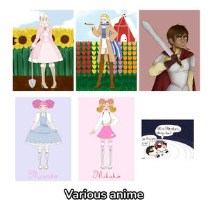 Various anime A5 and small prints